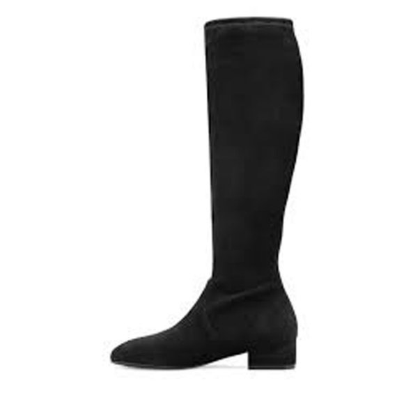 Stuart Weitzman STRETCH SUEDE BLACK BOOT SIZE 8.5 - Picture 2 of 8